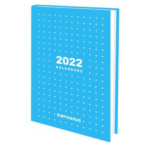 2024 Kalendarz Narcissus Tygodniowy Kropki A6, Niebieski