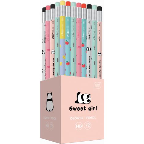 Ołówek Interdruk Sweet Girl HB, z gumką