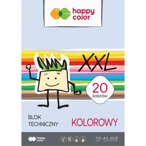 Blok techniczny Happy Color Kolorowy A3/20/170g