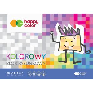 Blok rysunkowy Happy Color Kolorowy A4/15/80g