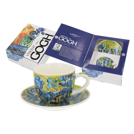 Filiżanka Carmani 80ml espresso ze spodkiem - V. van Gogh, Irysy