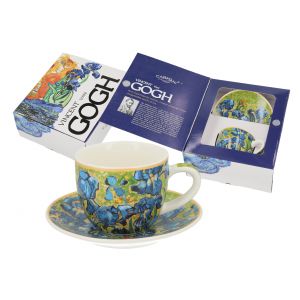Filiżanka Carmani 80ml espresso ze spodkiem - V. van Gogh, Irysy