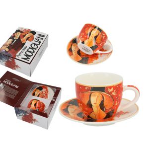 Filiżanka Carmani 80ml espresso ze spodkiem - A. Modigliani, Kobieta w kapeluszu