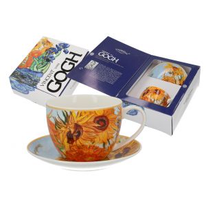 Filiżanka Carmani 250ml ze spodkiem - V. van Gogh, Słoneczniki