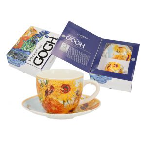 Filiżanka Carmani 80ml espresso ze spodkiem - V. van Gogh, Słoneczniki
