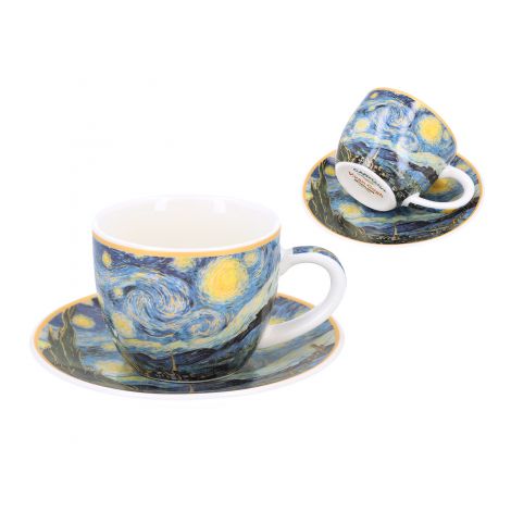 Filiżanka Carmani 80ml espresso ze spodkiem - V. van Gogh, Gwiaździsta Noc - 2