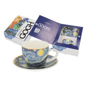 Filiżanka Carmani 80ml espresso ze spodkiem - V. van Gogh, Gwiaździsta Noc