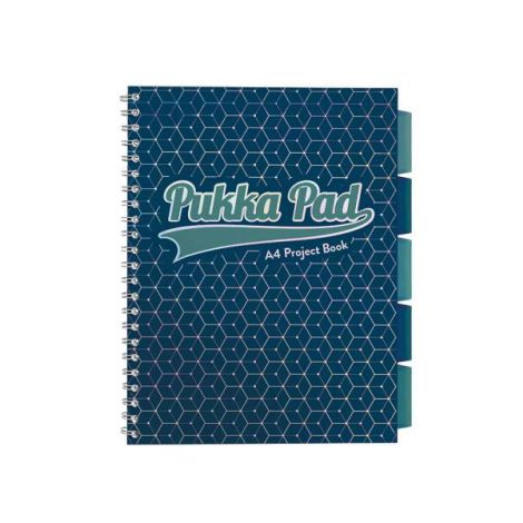 Kołozeszyt Pukka Pad Project Book Glee A4/100/80g kratka, ciemnoniebieski