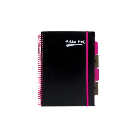 Kołozeszyt Pukka Pad Project Book PP Black Neon B5/100/80g kratka, różowy - 2