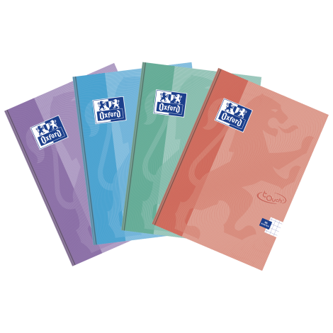 Brulion Oxford Touch Pastel A5/96 kratka, z marginesem