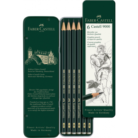 Ołówki Faber-Castell 9000, 6szt