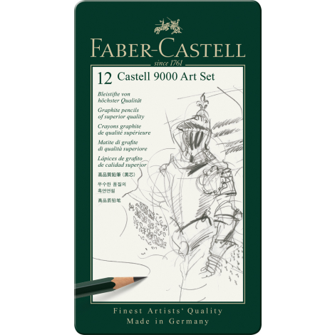 Ołówki Faber-Castell 9000, 12szt, opakowanie metalowe - 2