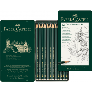 Ołówki Faber-Castell 9000, 12szt, opakowanie metalowe