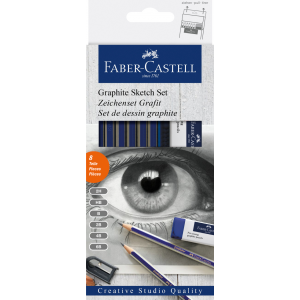 Ołówki Faber-Castell Gold Faber 1222, 6szt + Gumka + Temperówka