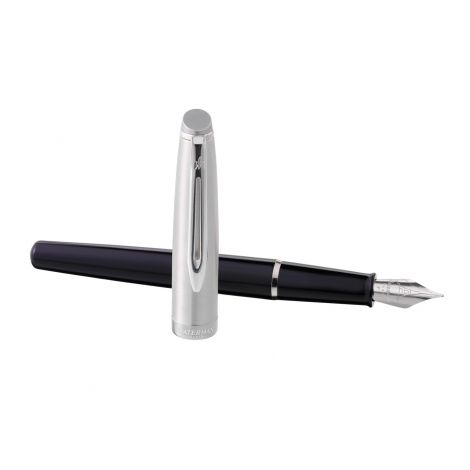 Pióro Wieczne Waterman Embleme Black F z chromowanym wykończeniem - 3