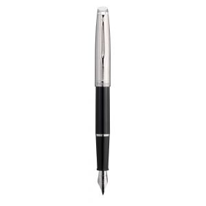 Pióro Wieczne Waterman Embleme Black F z chromowanym wykończeniem