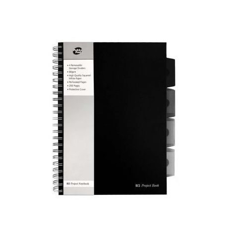Kołozeszyt Pukka Pad Project Book Black B5/125/80g kratka, czarny