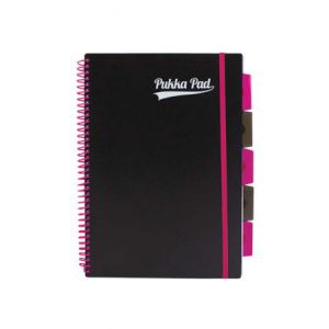 Kołozeszyt Pukka Pad Project Book PP Black Neon A4/100/80g kratka, różowy