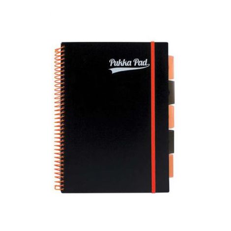 Kołozeszyt Pukka Pad Project Book PP Black Neon A4/100/80g kratka, pomarańczowy
