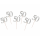 Piker B&C 50, srebrny, 6 szt.