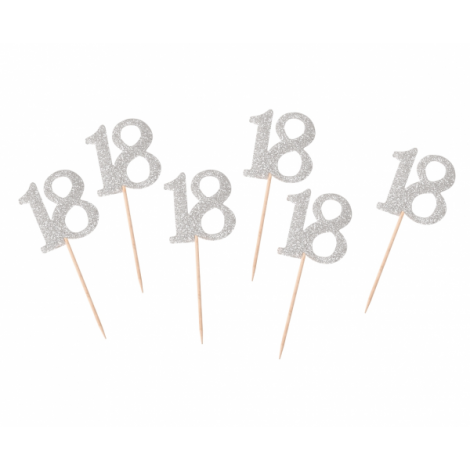 Piker B&C 18, srebrny, 6 szt.