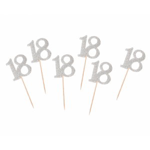 Piker B&C 18, srebrny, 6 szt.