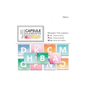 Tabliczki drewniane dpCraft Capsule Elements Pigment z literami, 30szt