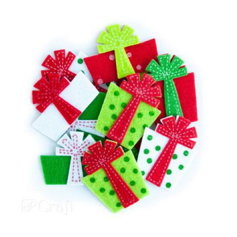 Naklejki z filcu dpCraft 3D Prezenty, 12szt