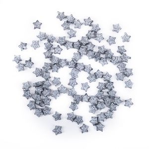 Gwiazdki dpCraft Srebrne z brokatem 1cm, 96szt