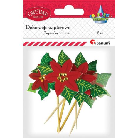 Dekoracja Titanum na patyku Świąteczna, 6szt
