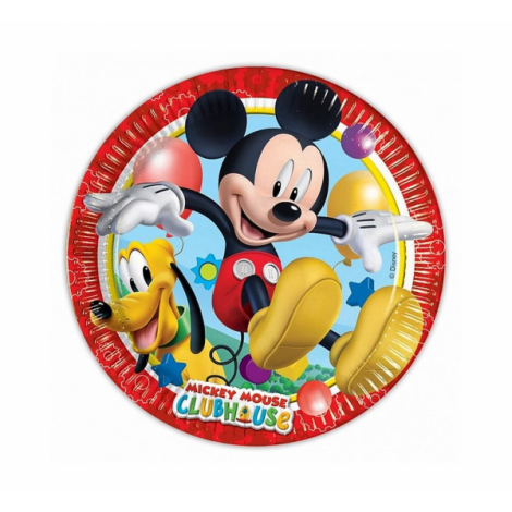 Talerzyki papierowe - Playful Mickey 20 cm, 8 szt.