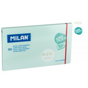 Karteczki samoprzylepne Milan Super Sticky Pastel niebieskie 127x76mm, 90szt