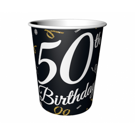 Kubeczki papierowe B&C 50 Birthday, 6 szt.