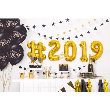Topper na tort Happy New Year, złoty, 24 cm - 5