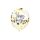 Balony z konfetti - Happy New Year, 27cm, złoty, 3 sztuki
