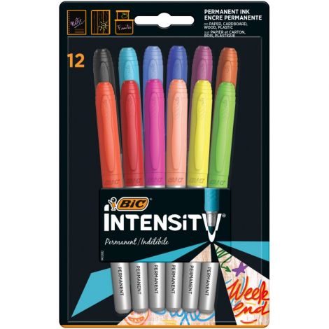 Markery permanentne Bic Marking Intense, 12 kolorów