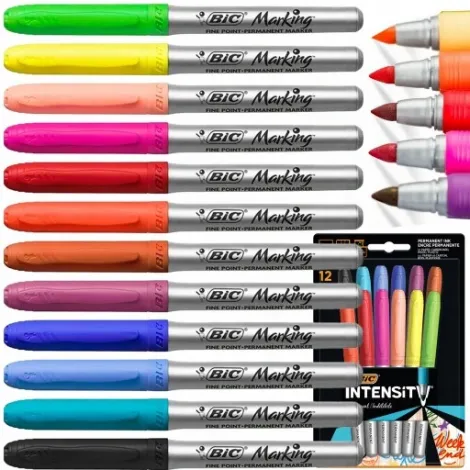 Markery permanentne Bic Marking Intense, 12 kolorów - 3