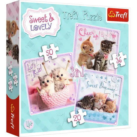 Puzzle Trefl 3w1: 20, 36, 50el Słodkie Kotki