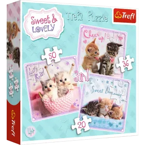 Puzzle Trefl 3w1: 20, 36, 50el Słodkie Kotki