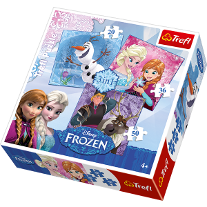 Puzzle Trefl 3w1 Frozen: Bohaterowie Krainy Lodu