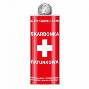 Skarbonka metalowa Kukartka puszka, Skarbonka ratunkowa