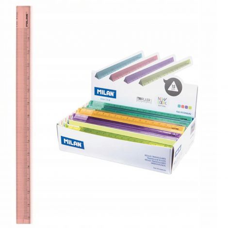 Linijka Milan Acid plastikowa, trójkątna kolorowa 15cm