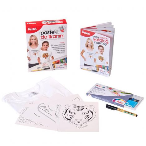 Pastele do tkanin Pentel Zestaw z koszulką, 15 kolorów - 2
