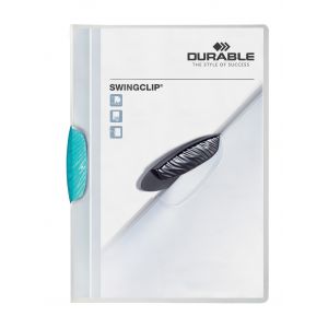 Skoroszyt zaciskowy Durable A4/30 SwingClip, Turkusowy