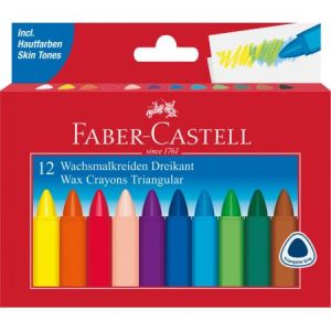 Kredki woskowe Faber-Castell trójkątne, 12 kolorów
