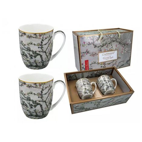 Komplet dwóch kubków Carmani 450ml - V. van Gogh, Kwitnąca jabłoń