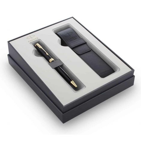 Zestaw Parker Sonnet Black GT, Długopis + Etui na długopisy
