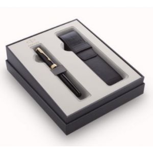 Zestaw Parker Sonnet Black GT, Pióro wieczne + Etui na długopisy