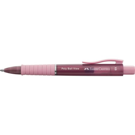 Długopis Faber-Castell Poly Ball View, różowy, XB