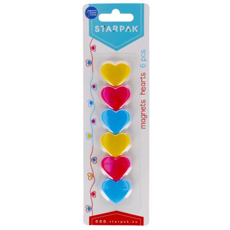 Magnesy Starpak Serca Pastel, 6szt 3cm